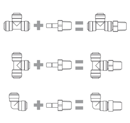 DMFIT grey series acetal resin inch size fittings