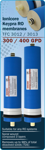Membrane Reverse Osmosis Ionicore Keypra line 300 400 gpd Water System Filtration High Rejection