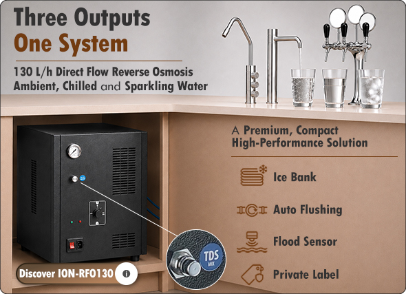 ion-rfo130 reverse osmosis undersink direct flow chilled sparkling professional filtration