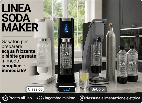 gasatore acqua domestico compatto naturale frizzante sistema semplice pratico efficiente