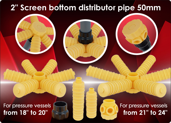 Screen bottom distributor vessels Water softeners treatment 