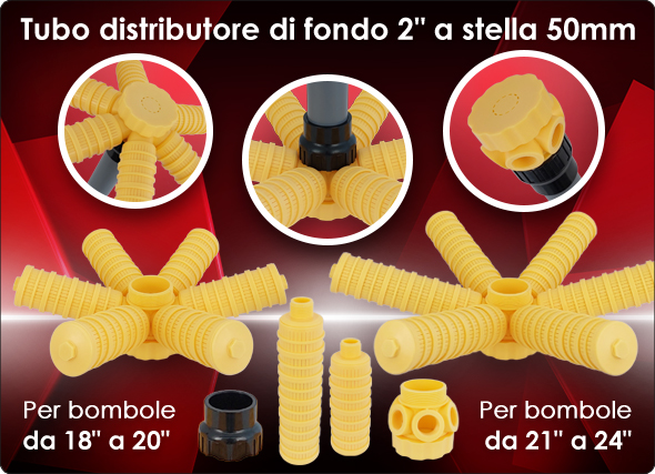 Distributore di fondo stella bombole addolcitori trattamento acqua