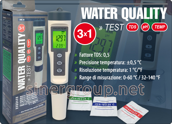 ph tds temperatura acqua pura cloro orp riduzione ossido