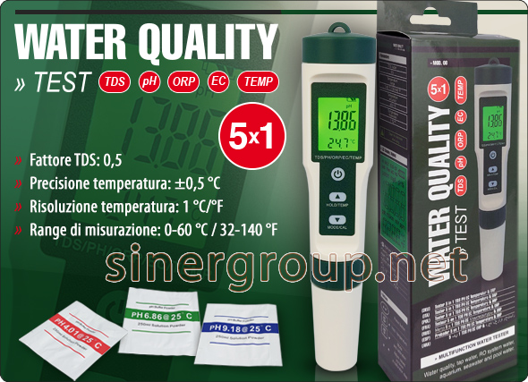 ph tds ec temperatura acqua pura cloro orp riduzione ossido