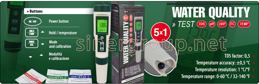 Quality test tester tds ec ph temperature orp oxide reduction chlorine pure water