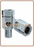 E.Z. Feed Water Connector, with Free Degree Nut 1/4" - 1/2"x1/2" ~ 3/8"x3/8" ~ 3/4"x3/4"