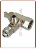 Valvola a sfera con innesto a compressione - Tubo 3/8" - Filetto 3/8" M. x 3/8" F. (200)
