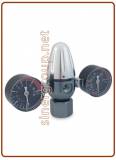 Riduttore di pressione Co2 per bombole ricaricabili 21.8x1/14" (2 manometri)