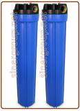 Contenitori standard 20" - IN-OUT 3/4", 1" con filetti ottone - Pulsante rilascio pressione blue (6)