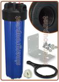 Big housings 20" blue IN-OUT 3/4", 1", 1-1/2" - Pressure release button with wrench & wall mounting bracket