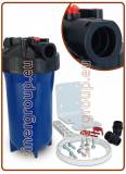 Big housing 10" blue IN-OUT 1" - Pressure release button with wrench and steel bracket (4)