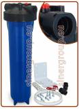 Big housing 20" blue IN-OUT 1" - Pressure release button with wrench & wall mounting bracket (4)