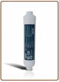 Ionicore Filtro in Linea remineralizzatore e regolatore del PH (GAC) al cocco 1/4" FPT 2"x10" (25)