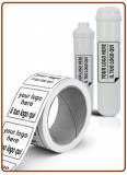 Bobina etichette adesive filtri in linea 12x6 cm. - Stock da 1 a 20.000 pezzi