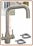 3075 3-way stainless steel faucet 3/8"