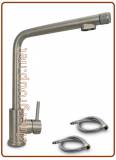 3078 3-way brushed stainless steel faucet 3/8"