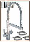 3080 Rubinetto acciaio inox 304 3 vie senza metalli pesanti 3/8"