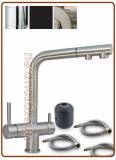3221 3-way stainless steel faucet 3/8" with pull-out