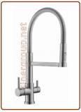 3302 3-way spring stainless steel faucet 3/8"