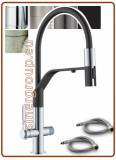 3308 3-way stainless steel faucet 3/8"