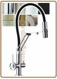 3330 3-way spring stainless steel faucet 3/8"
