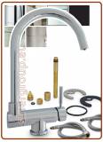 3332 3-way Under window folding stainless steel faucet 3/8"