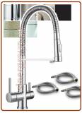 3344 rubinetto a molla 3 vie acciaio inox 3/8"