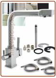 3348 rubinetto 3 vie acciaio inox 3/8"