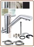 3352 rubinetto 3 vie acciaio inox 3/8"