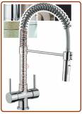 3360 rubinetto a molla 3 vie acciaio inox 3/8"