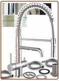3364 3-way spring stainless steel faucet 3/8"