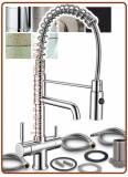 3366 3-way spring stainless steel faucet 3/8"