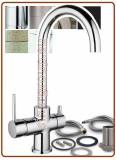 3368 3-way stainless steel faucet 3/8"