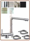 3384 3-way folding under window stainless steel faucet 3/8"
