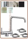 3386 3-way folding under window stainless steel faucet 3/8"