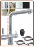 3402 3-way stainless steel faucet 3/8" with pull-out shower