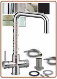4015 4-way stainless steel mix faucet 3/8"