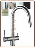 4326 4-way stainless steel metal free faucet 3/8" with pull-out