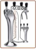 Zenith replacement 2, 3-way G5/8 recirculation water mechanical font, Chrome, Matte Black