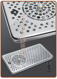 Raccogligocce INOX con sciacquatrice per colonnine varie misure da incasso