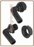 Raccordo portagomma 90° / Troppo pieno 1/2" - Nero