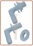 Raccordo portagomma 90° / Troppo pieno 3/8" - Bianco