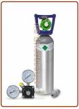 Kit gasatura con bombola CO2 ricaricabile in alluminio 2 kg + riduttore di pressione 0-7 bar