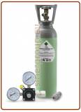 Kit gasatura con bombola Co2 in acciaio ricaricabile 4Kg. con valvola residuale + riduttore di pressione 0-7 bar