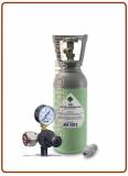 Kit gasatura con bombola CO2 ricaricabile in acciaio 2 kg attacco W21,8 + riduttore di pressione 7 bar