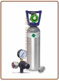 Kit gasatura con bombola CO2 ricaricabile in alluminio 2 kg + riduttore di pressione 7 bar