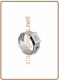 Stainless steel stepless clamp 5mm. OD from 5,8 to 11,8
