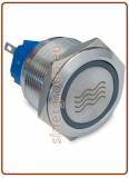 Pulsante acqua liscia 24V, 25mm, led blu