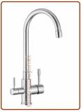 Torino satin stainless steel 3-way faucet 3/8"