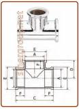 Raccordo cromato a "T" F.F.F.